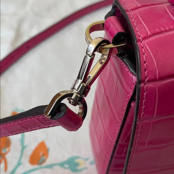 Kate Spade Fuchsia Croc-Embossed Mini Bag - Picture 7 of 8